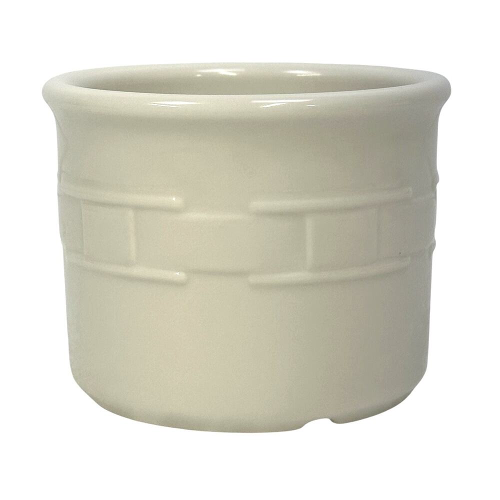 Longaberger Woven Traditions Pottery IVORY 1 PT Condiment Crock USA-RARE